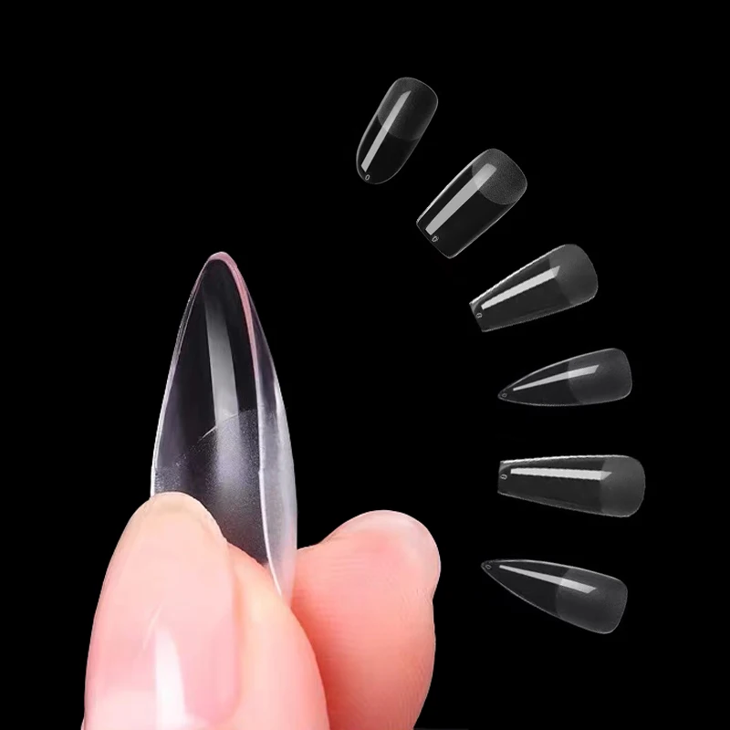 

120pcs Full Cover Fake Nails Art Tips Coffin False Nail Capsule Semi-Frosted Press on Nails Tip Acrylic Accessories Tool