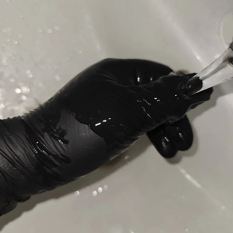 Black Nitrile Gloves Thickened Durable Waterproof Nitrile Gloves Household Cleaning Car Repair Hair Dyeing Tattoo Tools 20/50PCS