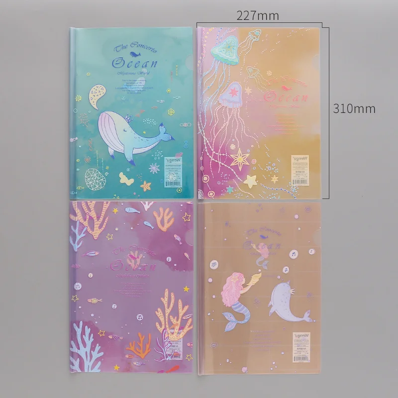 Document File Folder Sliding Bar Clips Report Covers Spine Bars Tie Rod Clamp A4 Transparent Folder Holder Bag Cute Stationery