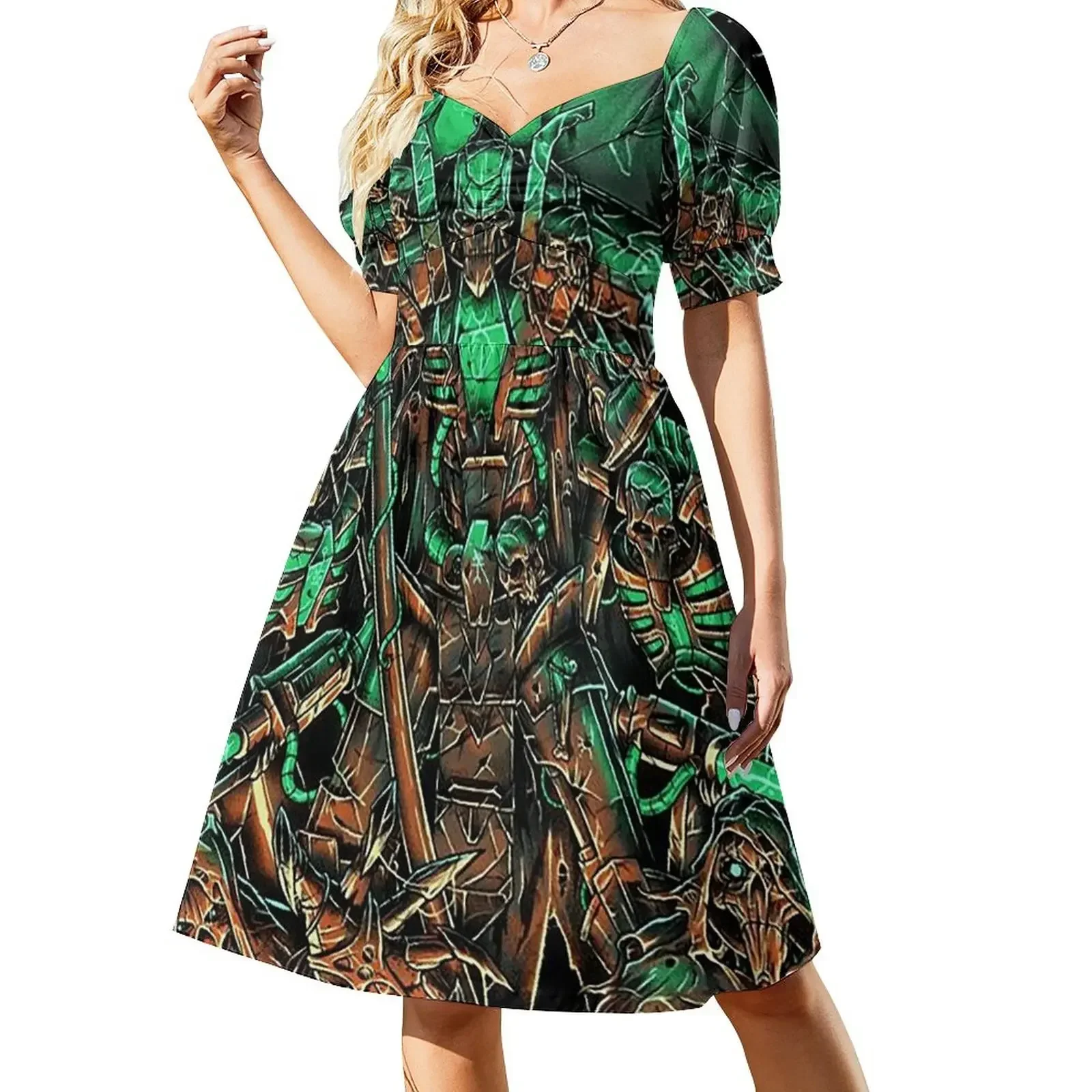 Vestido de manga corta con cubierta de metal Rattly Bs, elegantes vestidos de fiesta para mujer, traje de verano para mujer