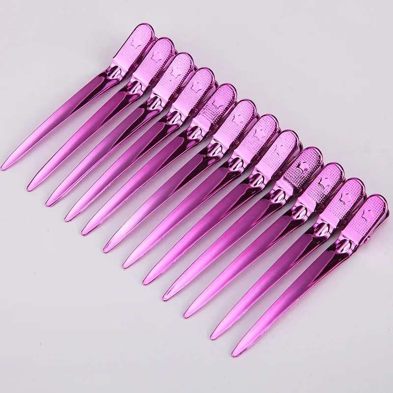 12pcs Hair Care Clips Stainless Steel Hairdressing Sectioning Clips Clamps for Hairdressing Barber Hair Cut Use Styling Tools