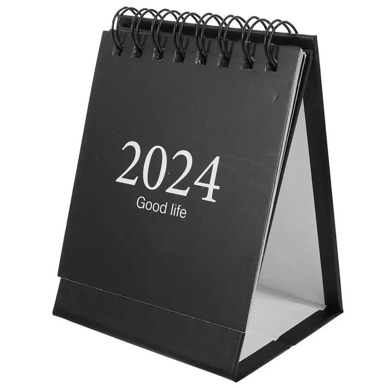 1PC Mini Calendar 2024 Tabletop Small Calendar Small English Calendar Ornament Decorative Desk Calendar Office School Supplies