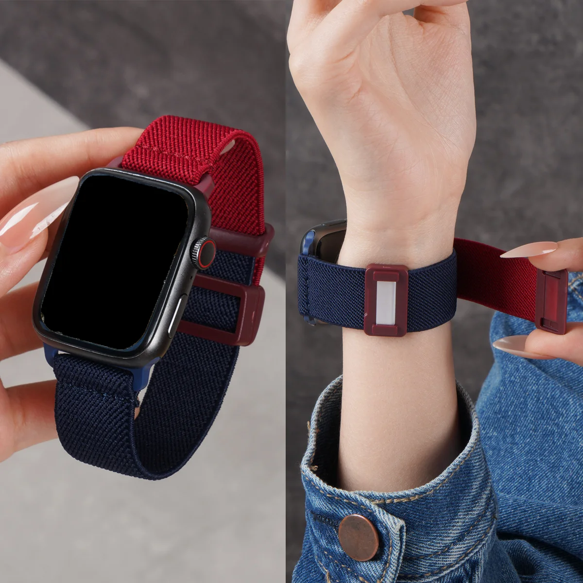 Two-Tone Breathable Nylon Watch Strap