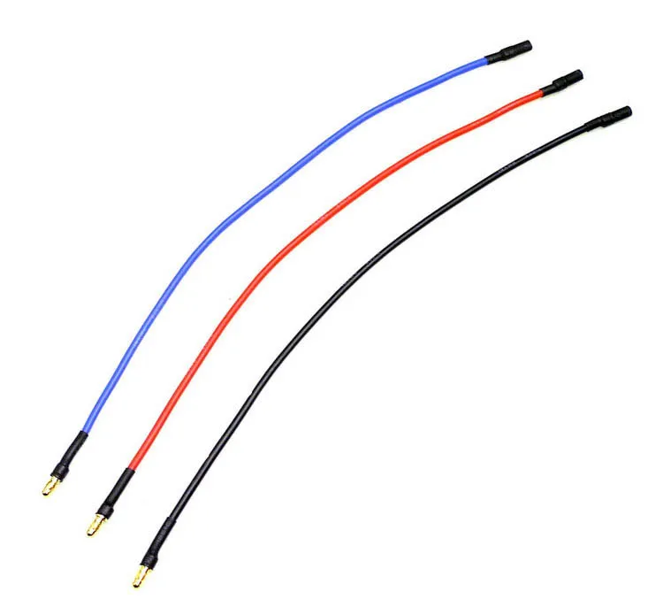 Fil extension moteur silicone 3 pièces 10/25cm connecteur banane 3.5mm pour drone RC ESC