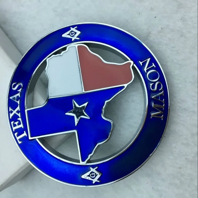 

1pc 3D Alloy TEXAS MASON Logo Masonic Stars Emblem Badge Decal Car Sticker