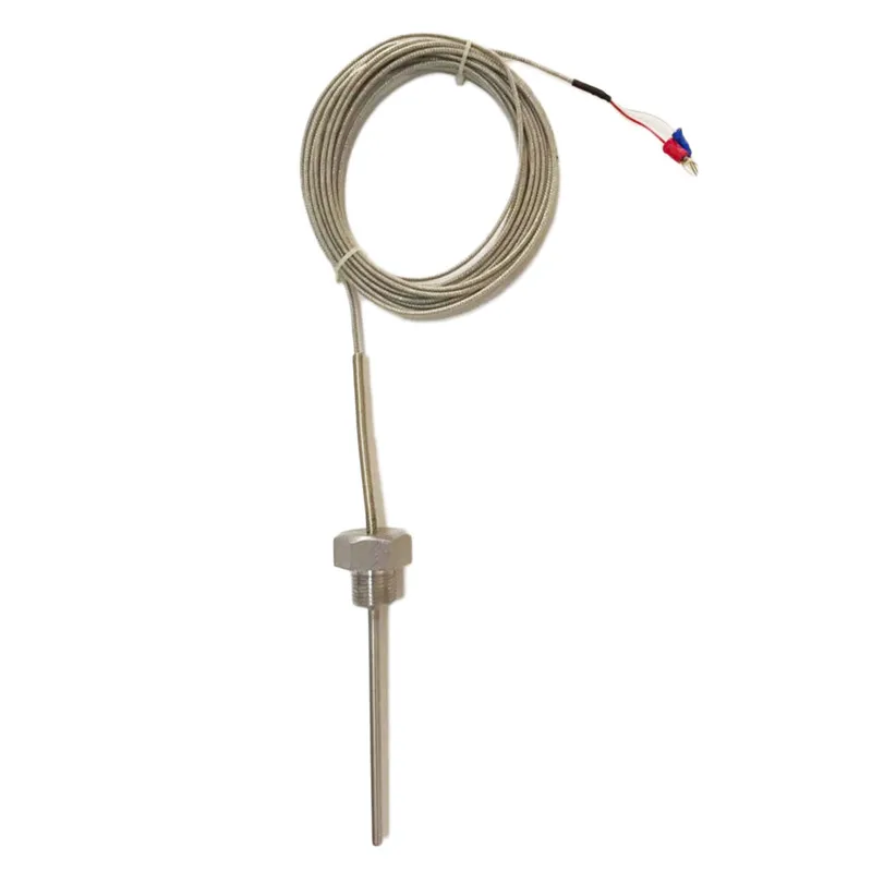 

K J Pt 100 Type Screw Thread Cable End Face Electric Thermocouple Temperature Sensor With Custom Probe