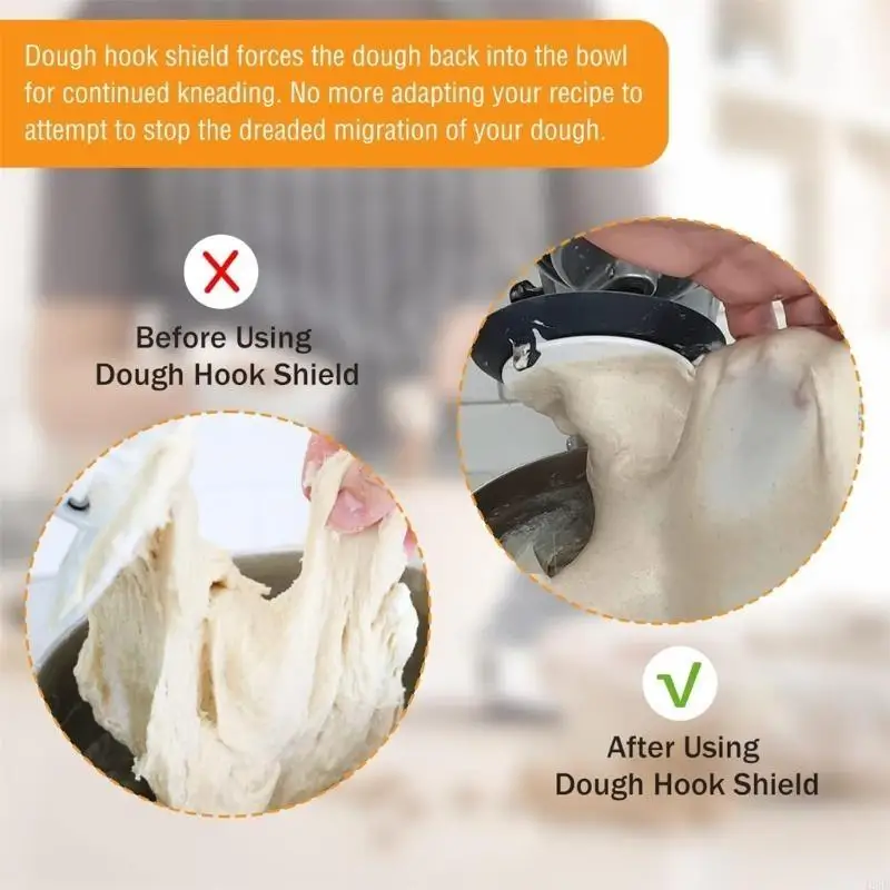 425B Dough Hook Shield Kitchen Mixers Accessories to Prevent Mess in Baking and Cooking Plastic Dough Hook Protective Cover
