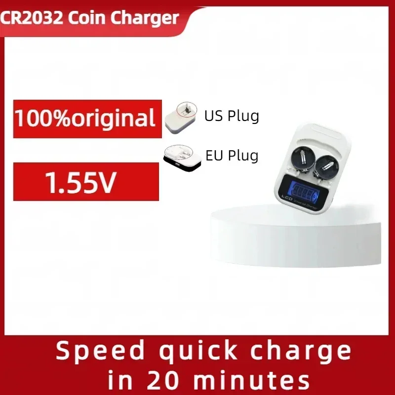 

Lithium Battery Coin Charger, 3V Coin Cell, LED Charging Display, USB Interface, LIR2032, LIR2025, LIR2016