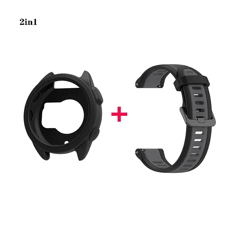 Sports Silicone Strap with 2-in-1 Protective Cover Case