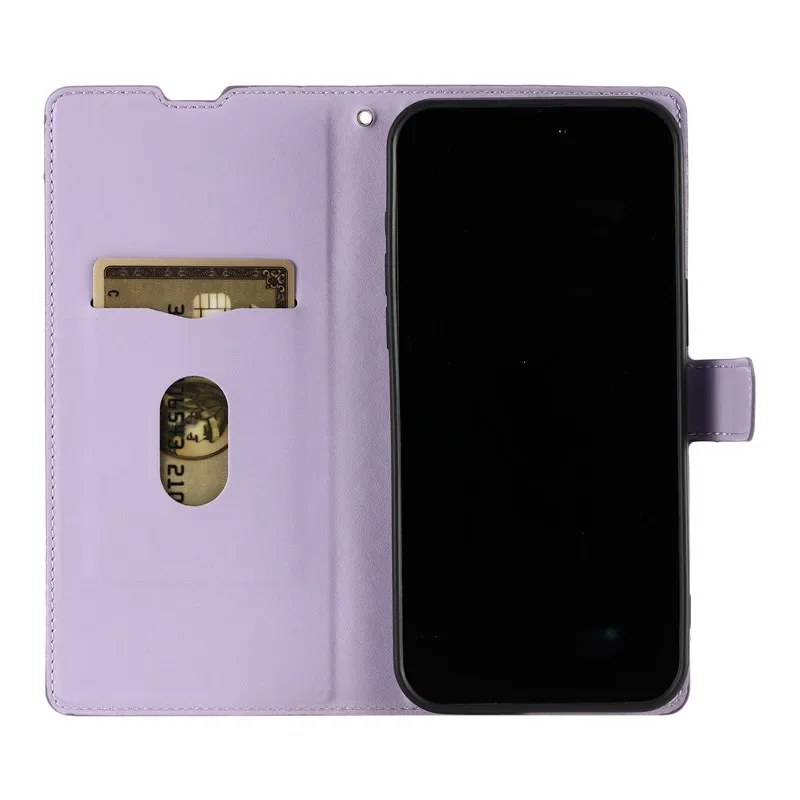 Leather Flip Wallet Phone Case with Magnetic Closure and Shockproof Protection