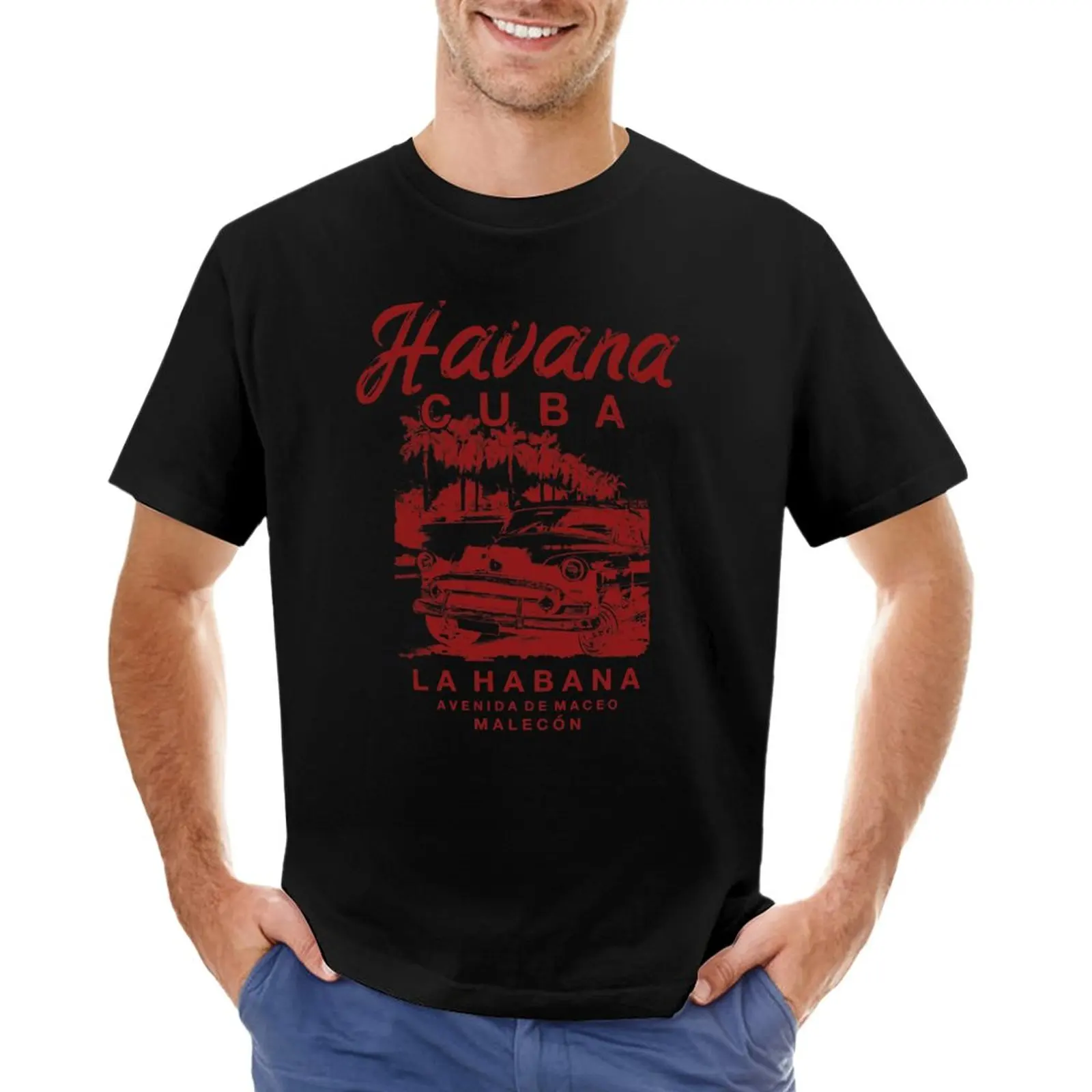 

Cuba Havana Cuban La Habana Vintage Car T-Shirt vintage clothes sweat shirts, men