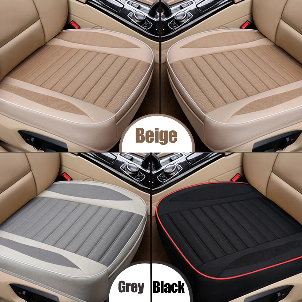 

Beige Grey Black Car Seat Cover Flax Cushion Seasons Seat Protection Auto Interior Universal Accessories High Resilience Sponge
