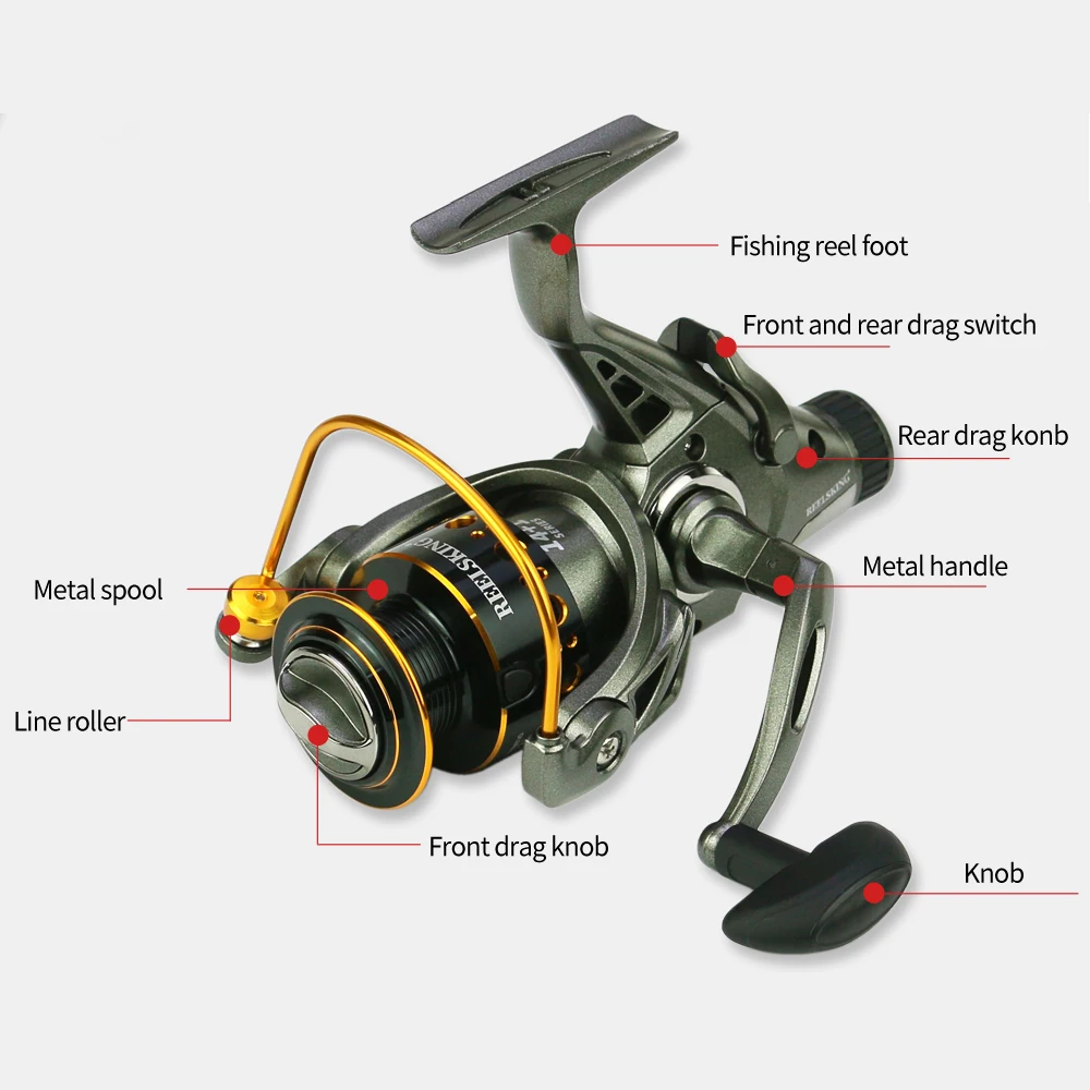 High-strength Front and Rear Drag Spinning Fishing Reel High Strength  Aluminum Spool Pesca 3000/4000/5000/6000 Fishing Coil - AliExpress