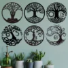 Stunning Metal Tree of Life Wall Decoration - Round Iron Art Home Wall Hanging, Perfect Sculpture Gift for Room and Home Decor 1