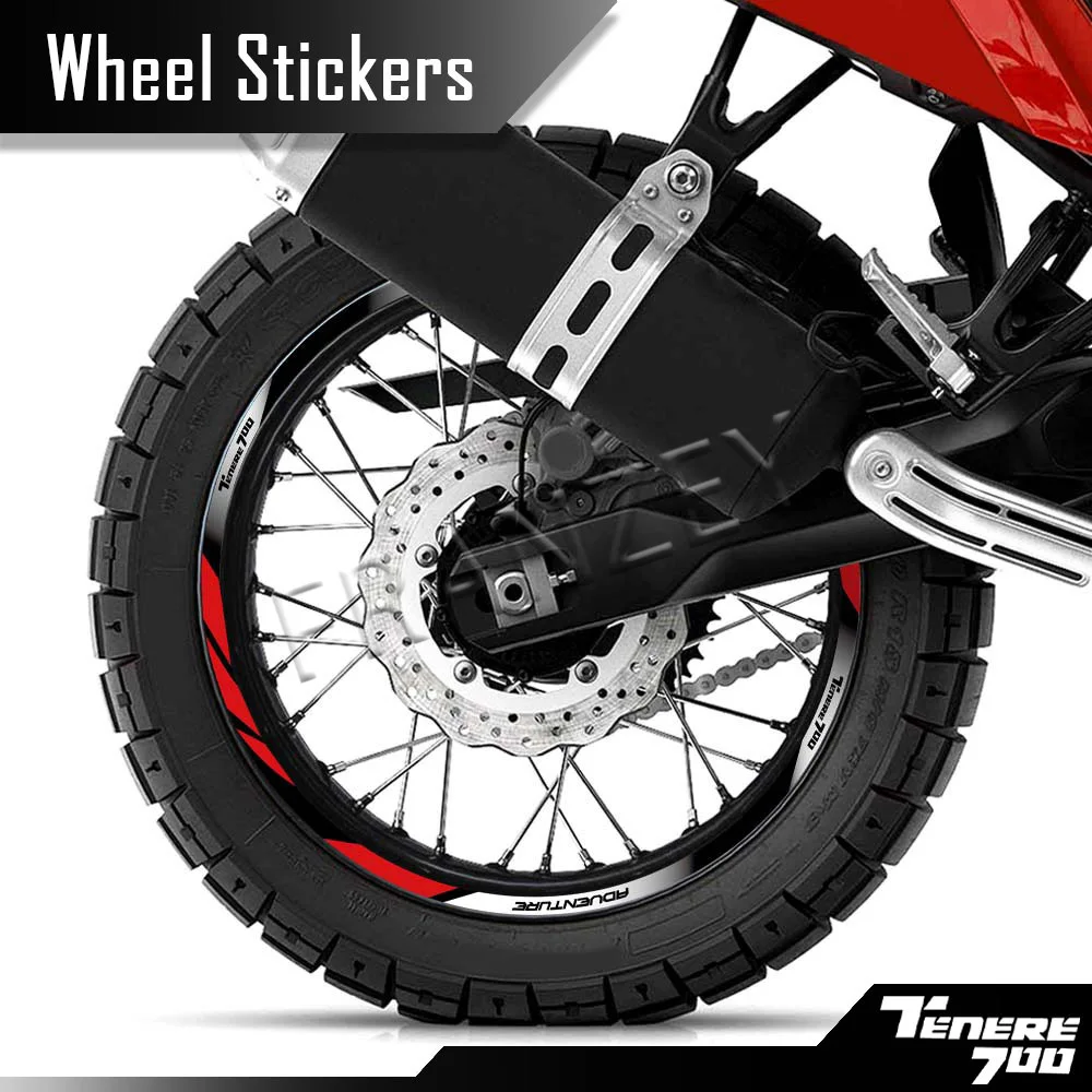 

For YAMAHA TENERE 700 Tenere700 XTZ 700 XTZ700 Reflective Motorcycle Accessories Wheel Stickers Hub Decals Rim Stripe Tape