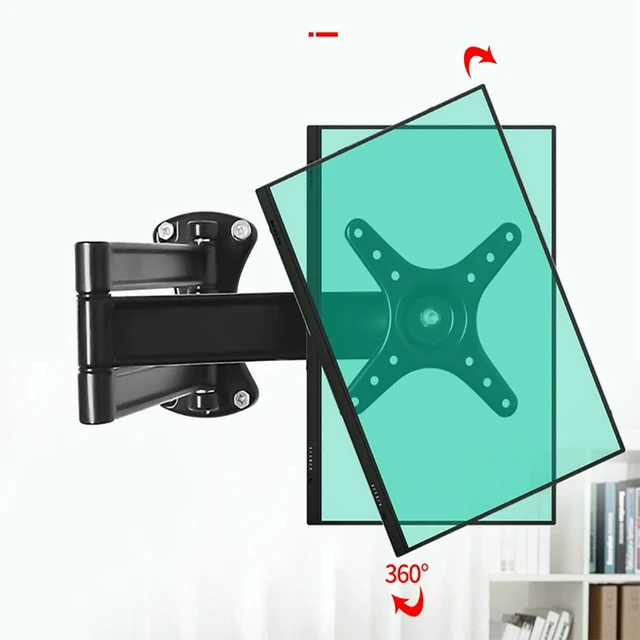 LCD LED 평면 패널 TV 벽 마운트, 알루미늄 합금, 360 도 완전 회전 개폐식 모니터 홀더 마운트 암, 14-27 인치