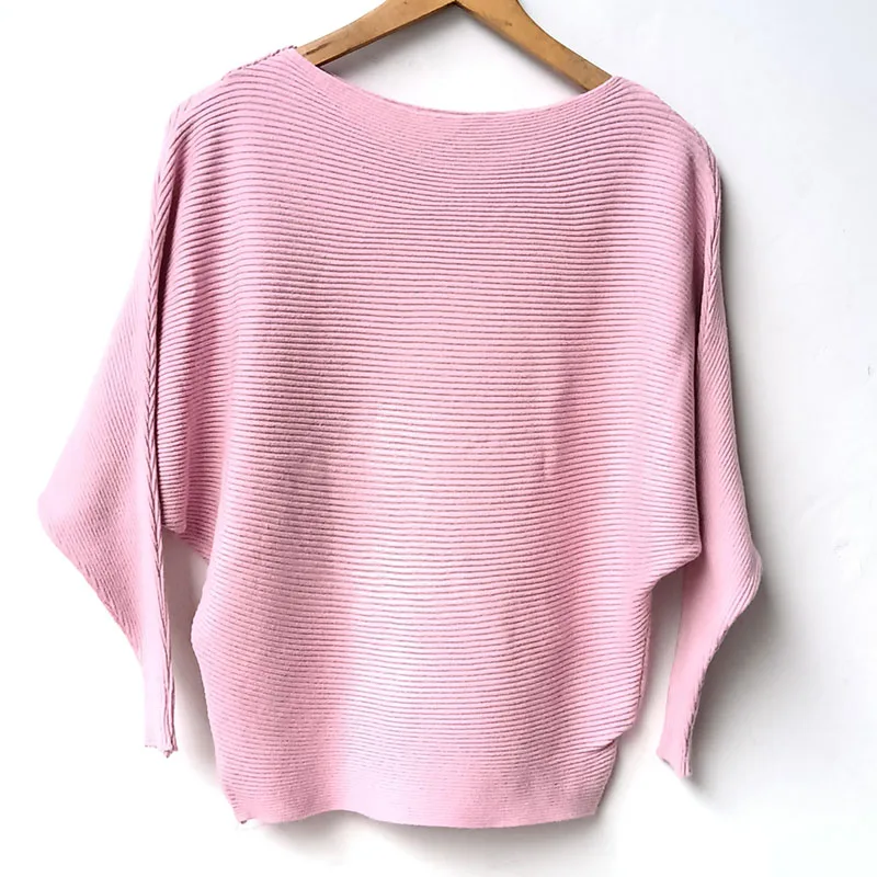 

Spring Loose Knitted Pullovers Sweater Tops Women Fashion O-Neck Long Sleeve Ladies Knitted Pullover Jumper Bat wing Casual Top