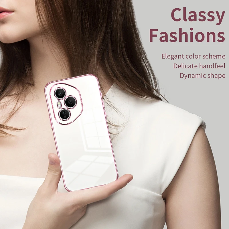 Transparent Electroplating Silicone TPU Shockproof Case - Fashionable Protective Back Cover