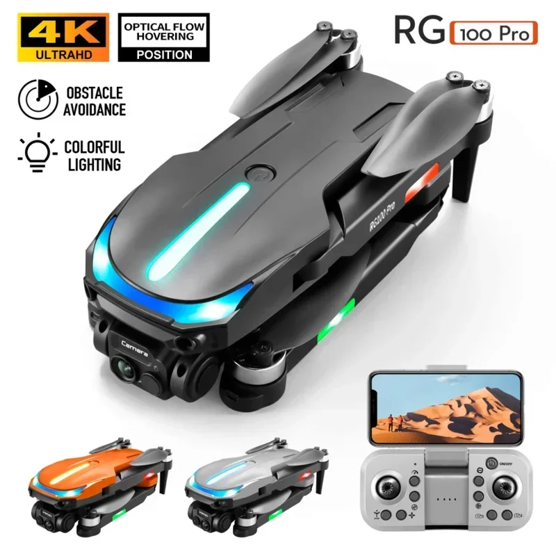 

RG100 Pro Drone Obstacle Avoidance Optical Flow Brushless RC Quadcopter Mini 4K Professional ESC HD Dual Camera Dron Toys