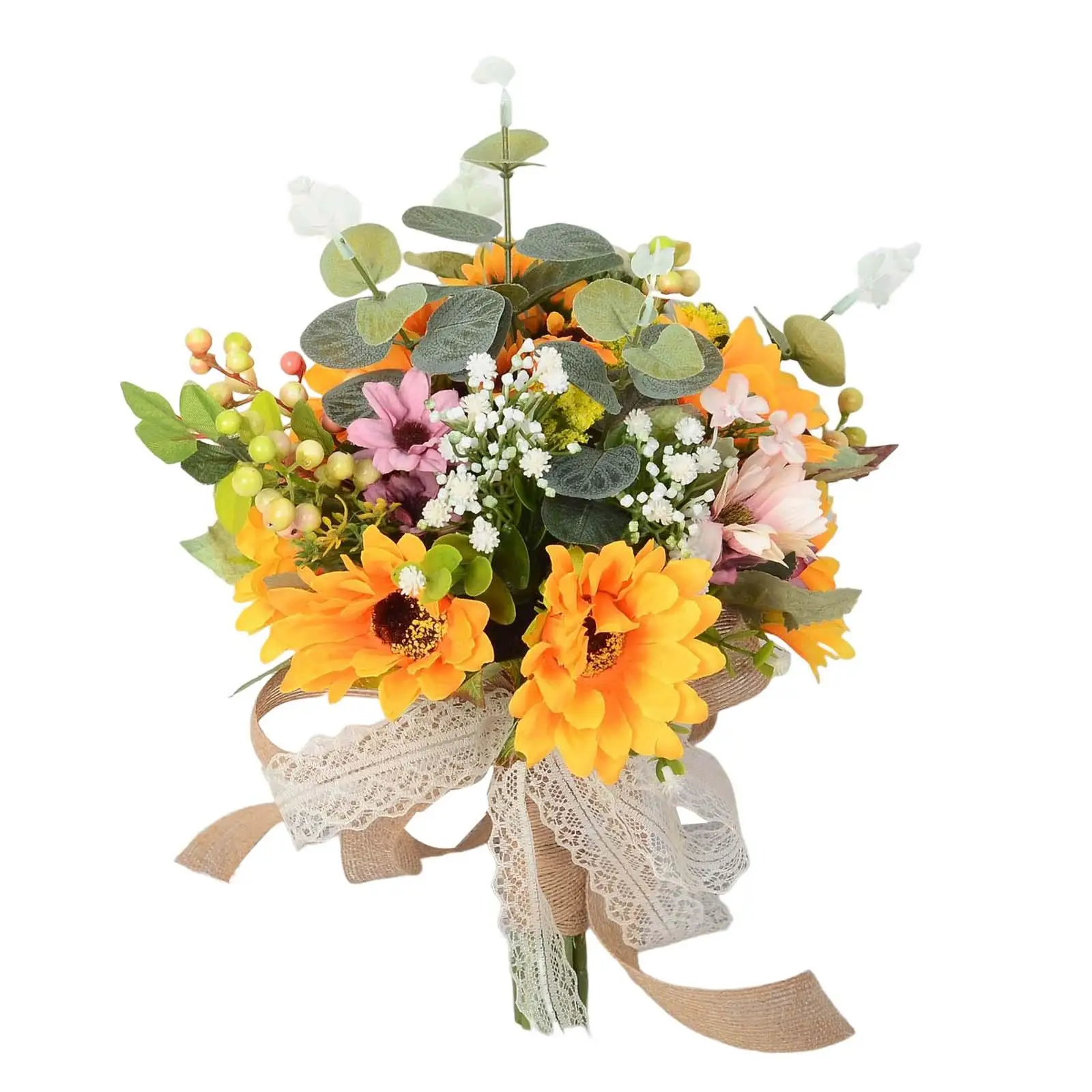 Wedding Bouquet Bridal Holding Wedding Bouquet with Ribbon sun flower Wedding Bouquets for Housewarming Gift Centerpieces
