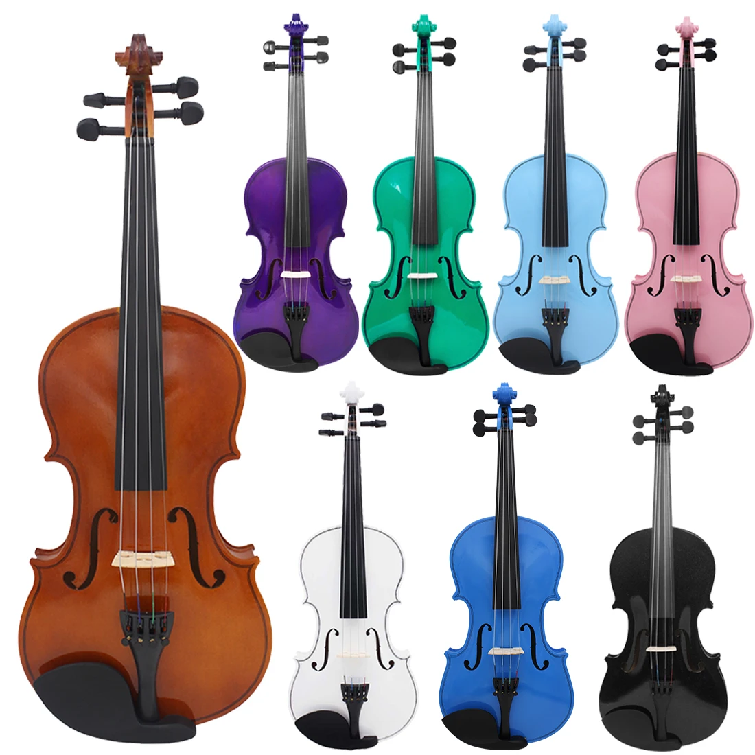 4/4 Violin Solid Wood Violin Set with Case Accessories Professional Stringed Instruments for Practice