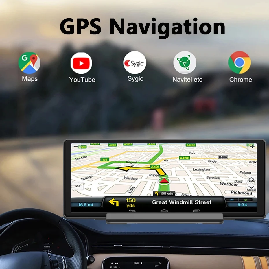  1080P ī޶, GPS ׺̼, ̺  , ī÷  ȵ̵ ڵ  , ȵ̵ 10.0, 10 ġ, 4G LTE