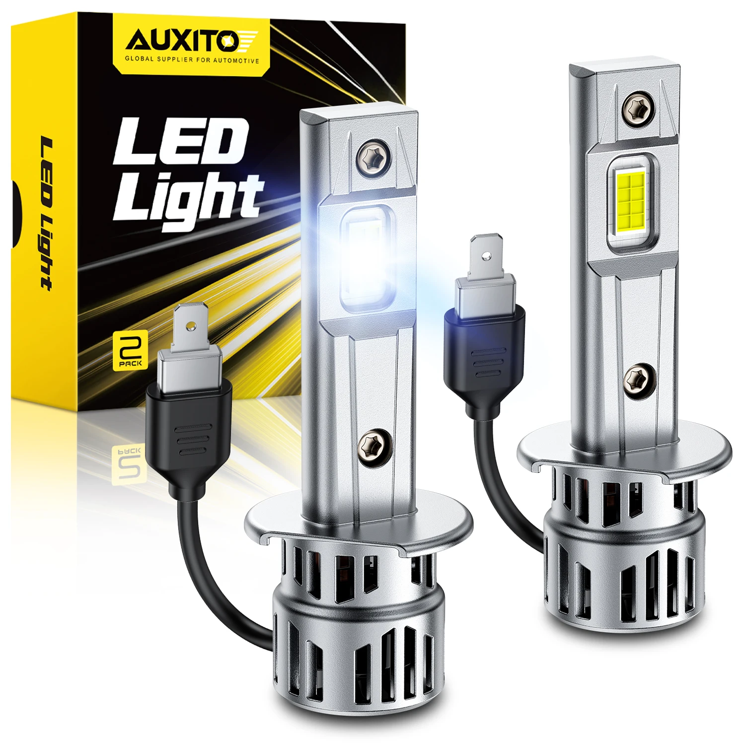 AUXITO 2개 30000LM H1 LED 헤드라이트 캔버스 H7 LED 자동차 헤드램프 자동차용 초고휘도 터보 라이트 미니 무선 6500K 화이트 ?
