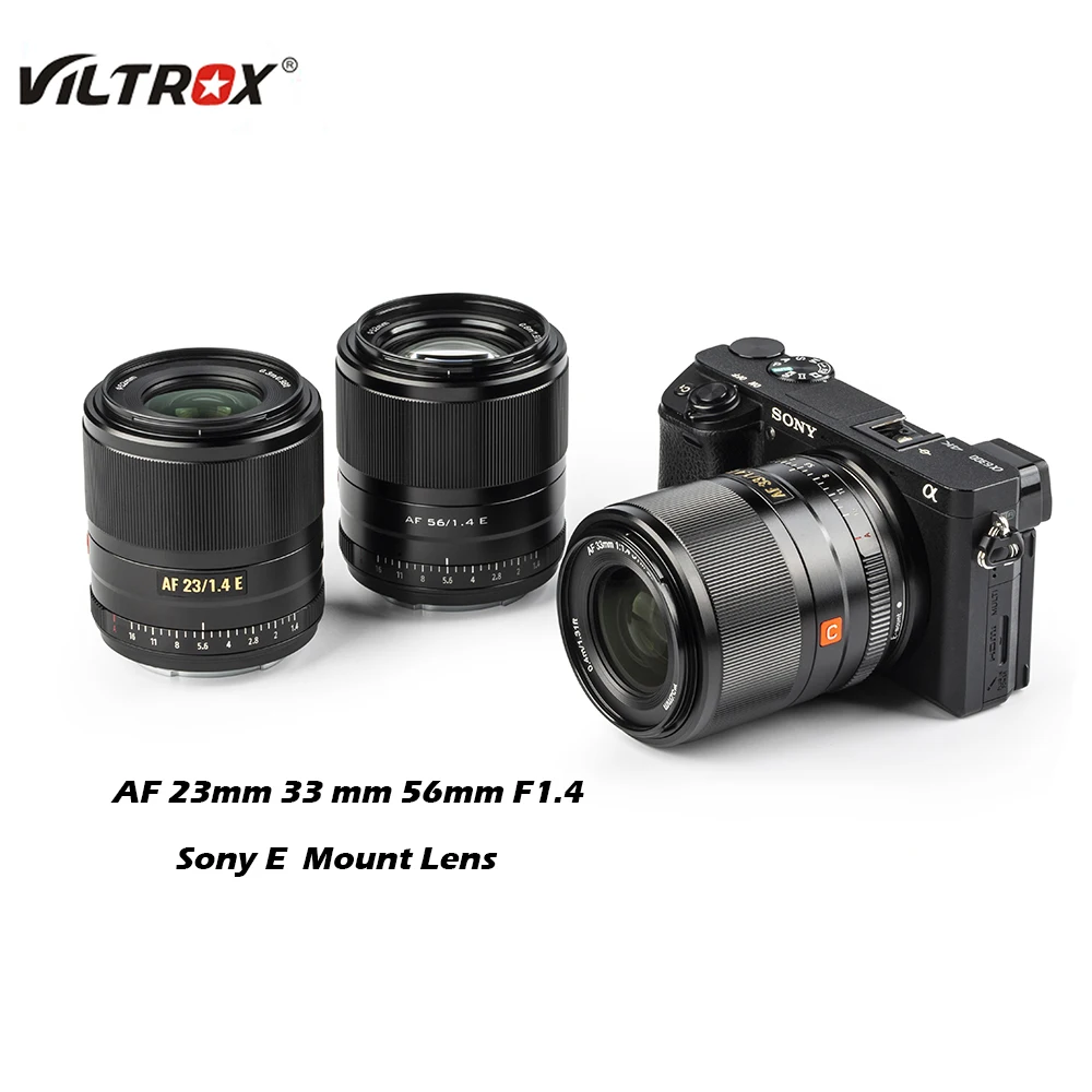 

VILTROX 13mm 23mm 33mm 56mm F1.4 Auto Focus APS-C Compact Large Aperture Lens for Sony Lens E mount A7II Camera Lenses