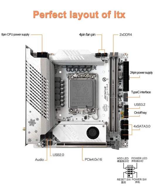 jginyue B760i  Dream D4 マザーボード JGINYUE B760I Snow Dream D4 motherboard - Intel LGA1700
