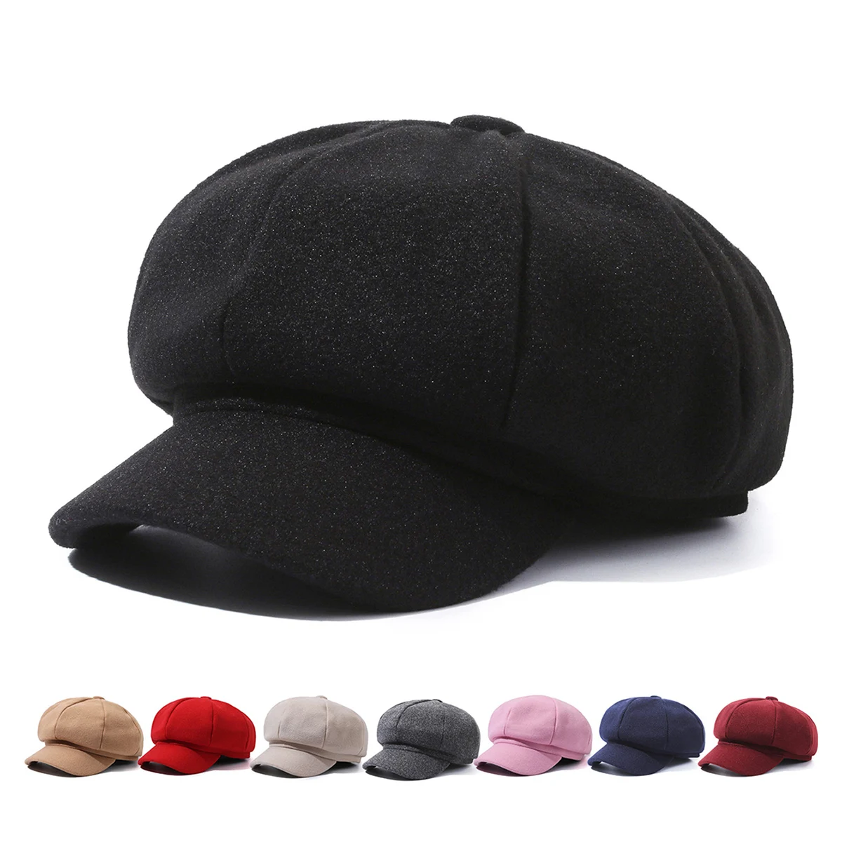 Forward Cap, Retro British-Style Peaked Cap, Korean-Style Painter's Hat, Trendy Beret for Men and Women, Fashionable Simple Octagonal Hat for Hiking and Trekking