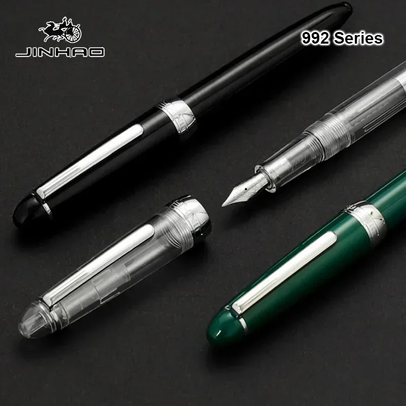 Jinhao 992 Fountain Pen Luxury Pen Elegant Calligraphy Transparent Color Writing ink Pens Office School Supplies Stationery 4
