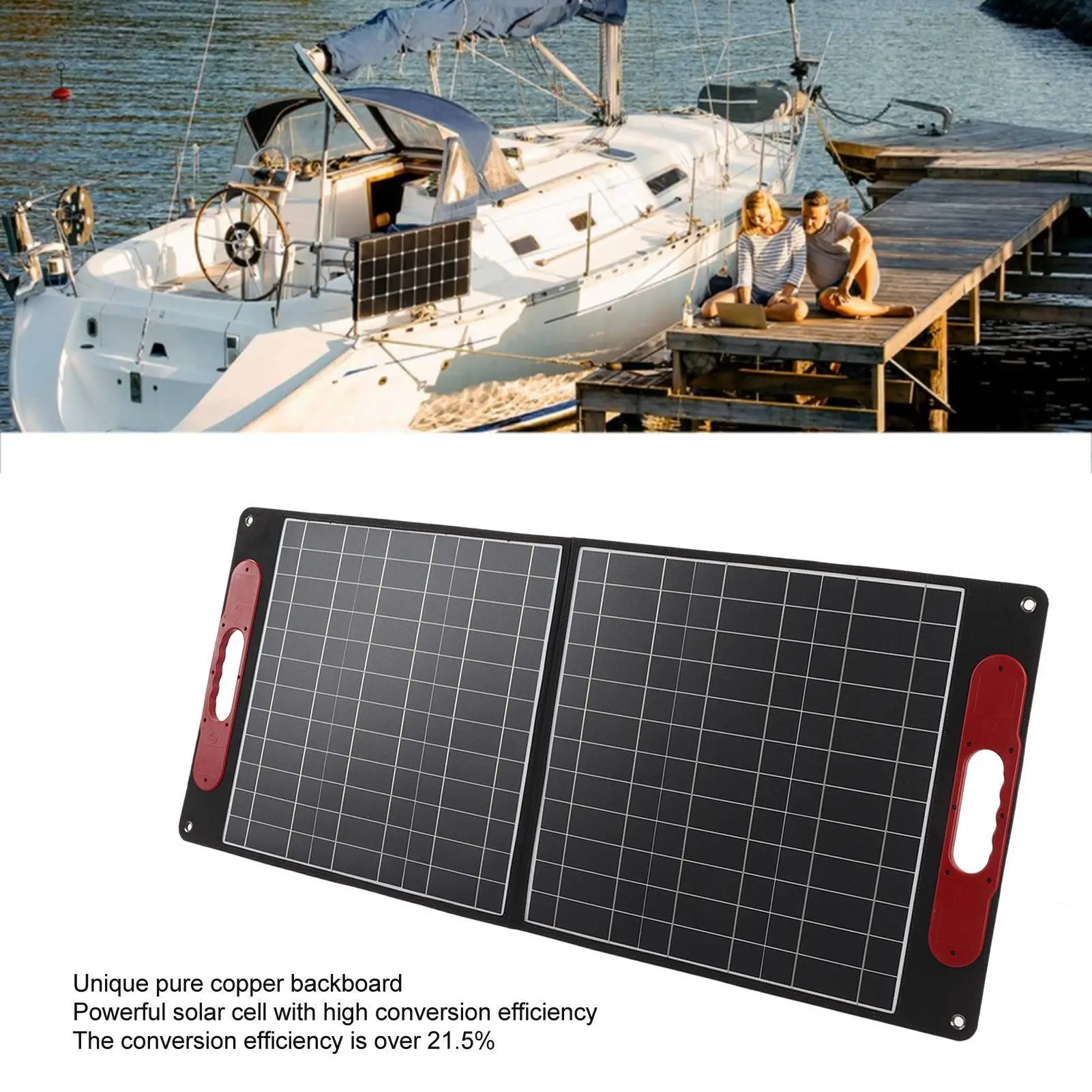 100W Foldable Monocrystalline Solar Panel-Scratch Resistant, High Efficiency, Ideal for camping & for car Use