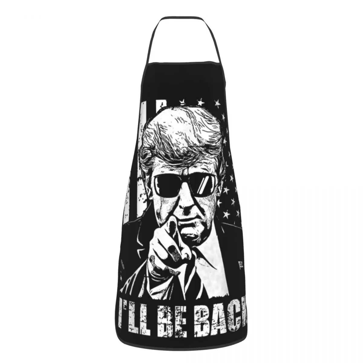 

Funny Trump 2024 I'll Be Back Bib Aprons Men Women Unisex Kitchen Chef Tablier Cuisine for Cooking Baking Gardening