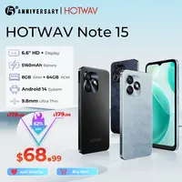 HOTWAV Note 15 Ultra-Thin Smartphone 6.6'' HD+ Android 14 OS 8(4+4)GB+64GB Octa-Core Mobile Phone 13MP 5160mAh Cellphone 1