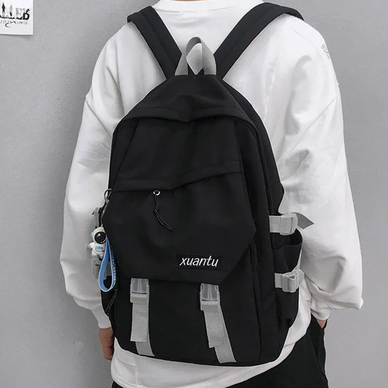 New High-Capacity Oxford Cloth Backpack Korean Version For Men Campus Students High-Quality Travel Lightweight Zippered Backpack