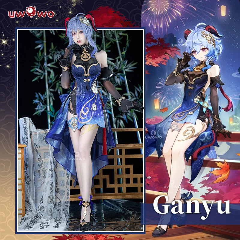 Genshin Impact Lantern Rite Ganyu Women Blue Dress Cosplay Costume