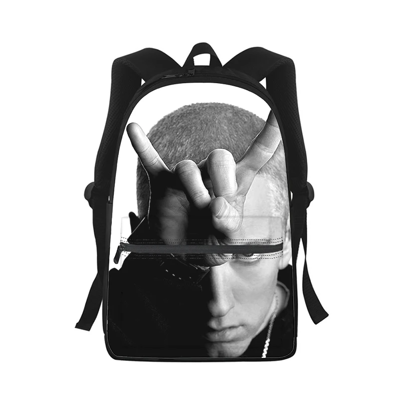 Eminem Backpack Students School Bag USB Travel Bag Shouder Bag Laptop  Ruckpacks