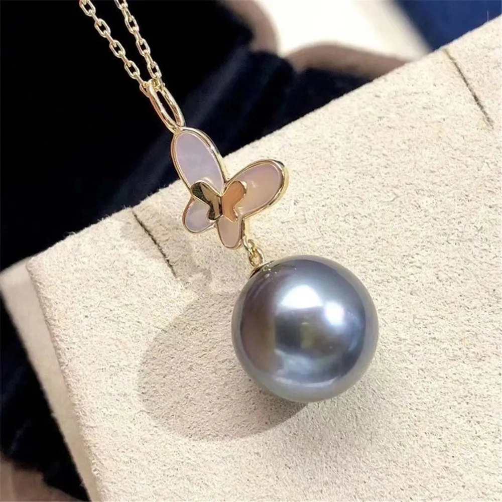 

DIY Pearl Accessories S925 Sterling Silver Pendant with Gold Plated Butterfly Necklace Pendant and 8-11mm Beads