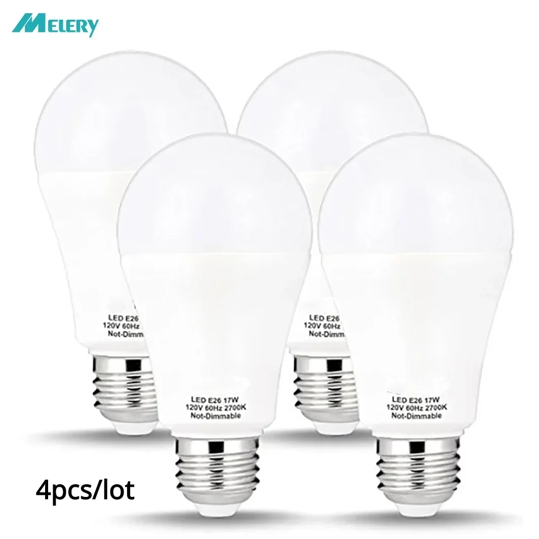 E26 Lampadine A Led 150W Equivalente 17W Lampada Edison Vite Warm Cold Day White 6000K Super Bright 1600Lm Risparmio Energetico 4Pack