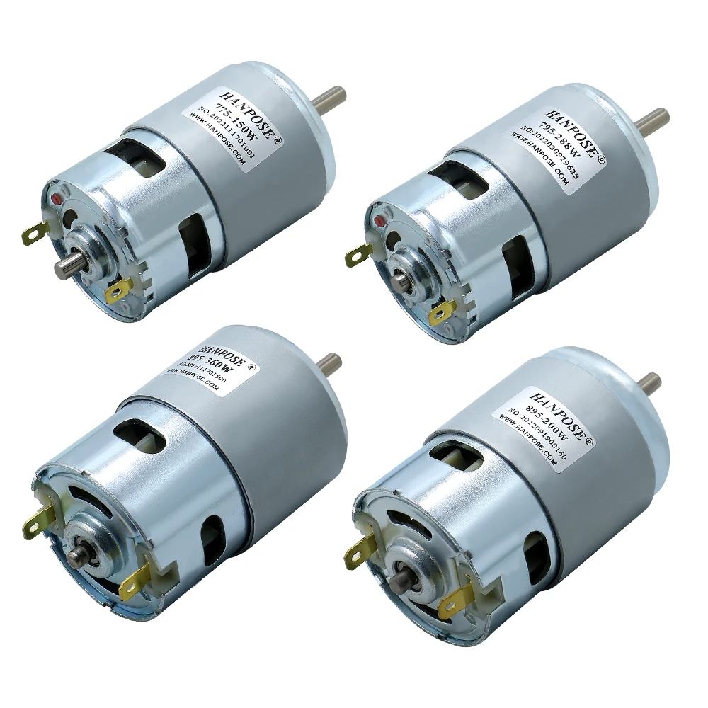 Brushed DC Motor 775/795/895 80-360W Double Ball Bearing 4000-12000RPM DC12-24 Universal 0.2-0.98N.m | brushed motor