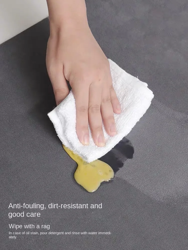 VIKAMA 2PC Japanese Kitchen Floor Mat New Cream Wind Diatomium Mud Bathroom Non-Slip Foot Mat Waterproof Oil Long Carpet floor mat
