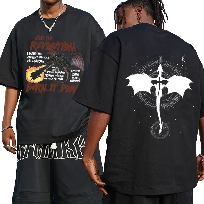 

Vintage Basgiath War College Graphic T Shirt for Men Women Gothic Harajuku Oversized Short Sleeves Male T-shirt 100% Cotton Tees