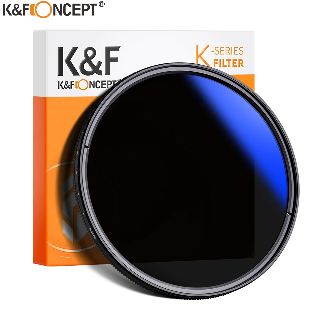 

K&F Concept ND2 to ND400 ND Lens Filter Slim blue film Fader Variable Adjustable Neutral Density 49mm 52mm 58mm 62mm 67mm 77mm