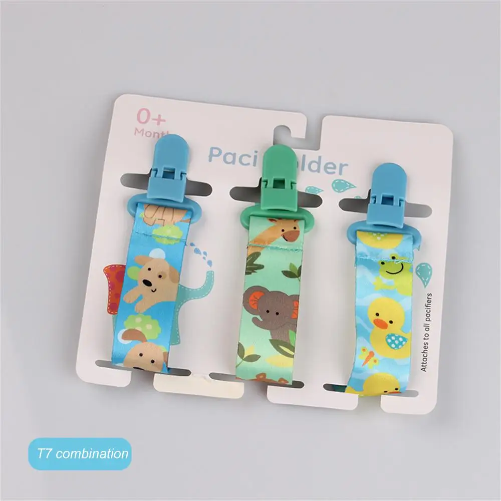 1PCS Baby Pacifier Anti-lost Chain Cartoon Print Baby Pacifier Clip Dummy Clip Nipple Holder For Baby Teether Toy Chew Gifts 2