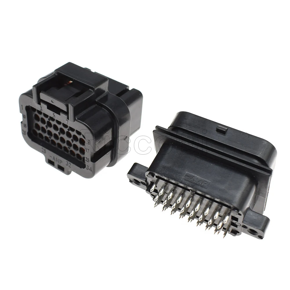 TE ECU 34 핀 웨이 수 SUPERSEAL 암 스트레이트 PCB 소켓, 와이어 투 보드 오일 가스 커넥터, 4-1437290-0 2-6447232-3, 1-20 세트