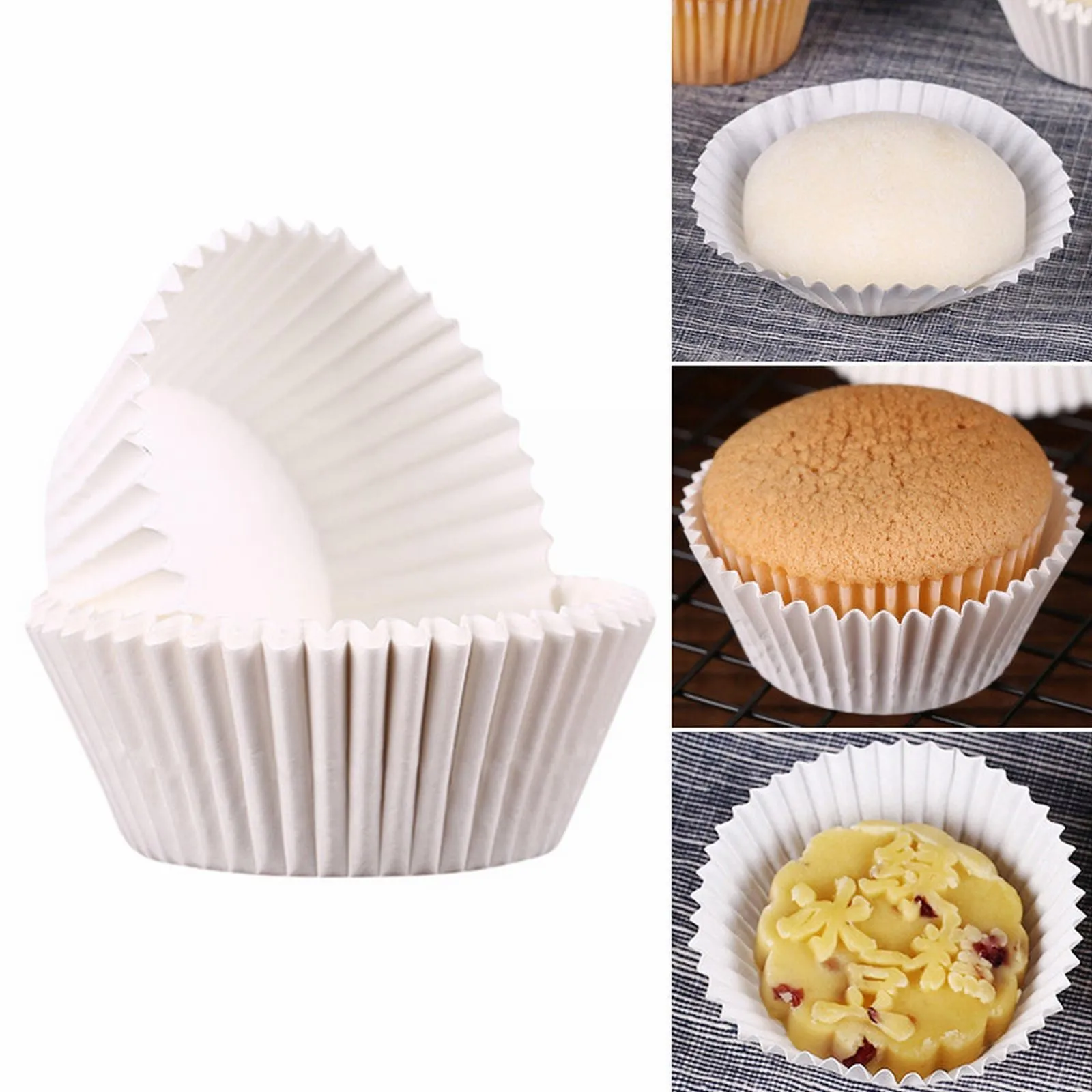 Silicone Molds [Lion, 4 Cup] Cupcake Baking Pan - Free Paper