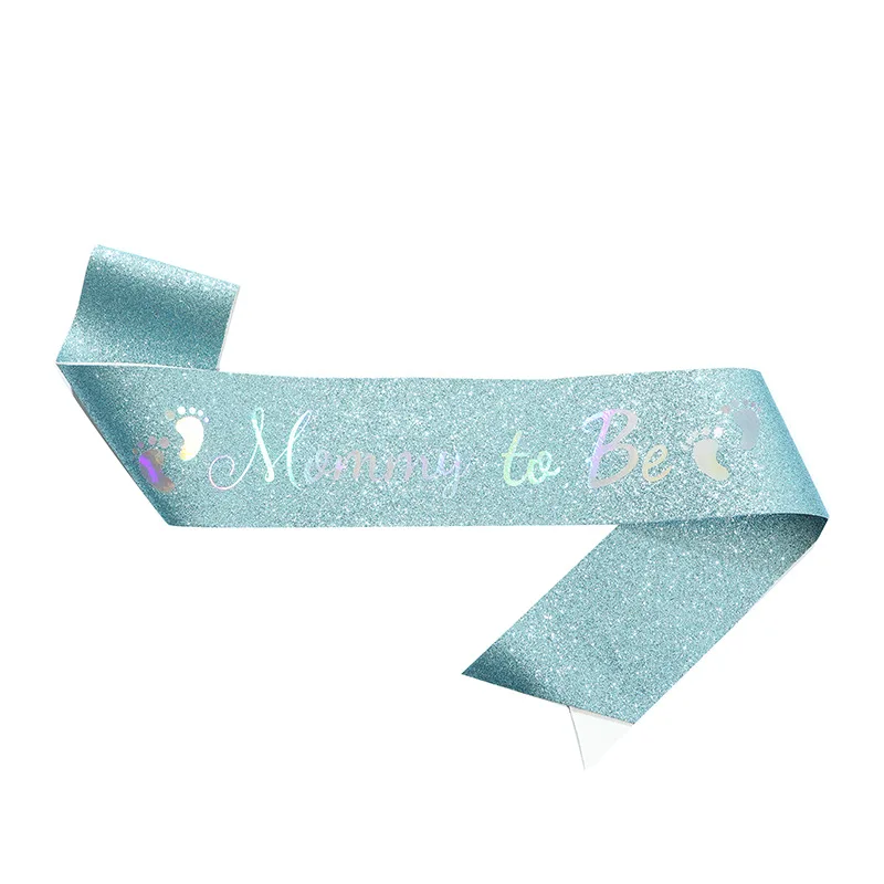 Glitter Satin Sash Set for Expectant Parents - Baby Shower & Gender Reveal Party Decoration