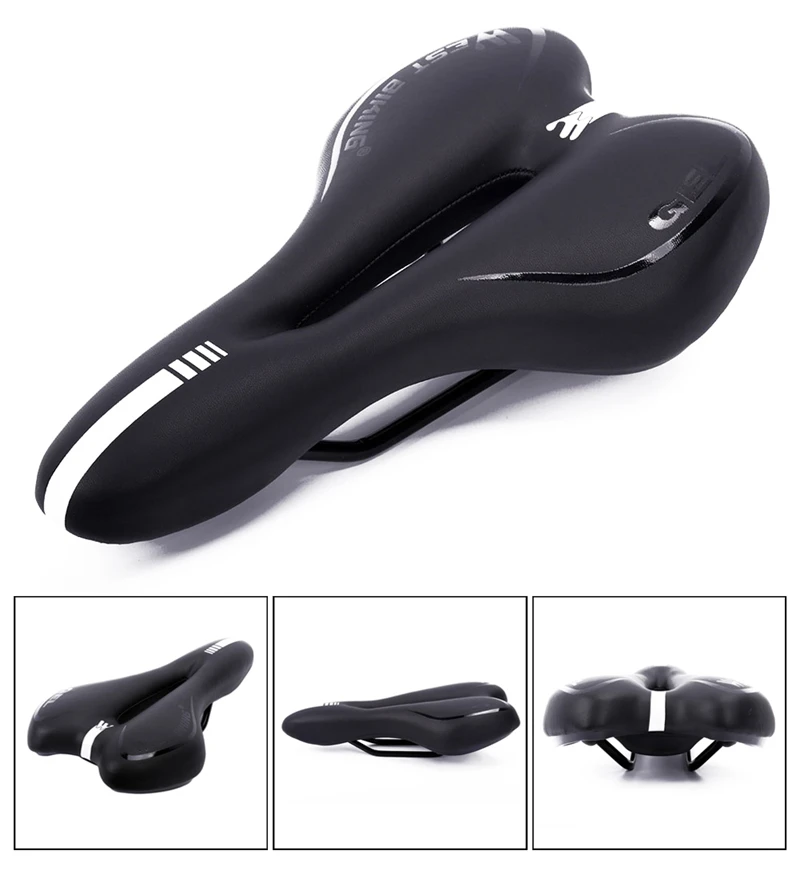 WEST BIKING Bike Saddle MTB Mountain Road Bike Seat PU Leather Gel Filled Cycling Cushion Comfortable Shockproof Bicycle Saddle