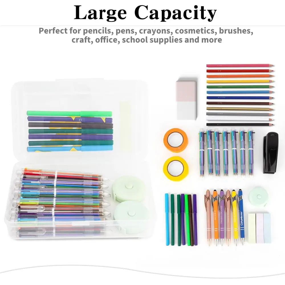 Compact Double-Layer Pencil Box with Snap-Tight Lid - Lightweight & Smooth Edge
