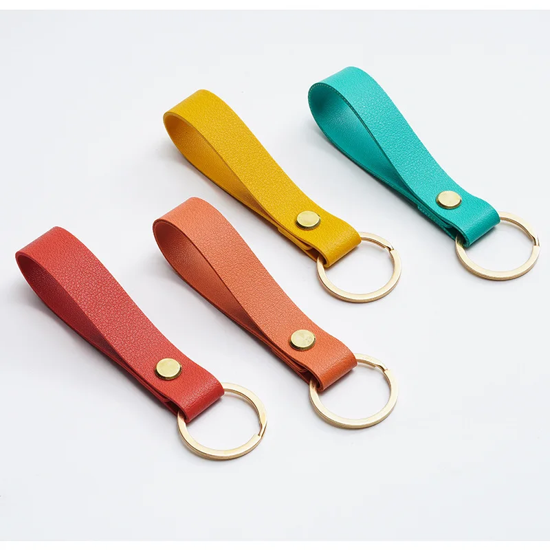 

200Pcs PU Leather Keychain Business Gift Leather Key Chain Men Women Car Key Strap Waist Wallet KeyChains Keyrings